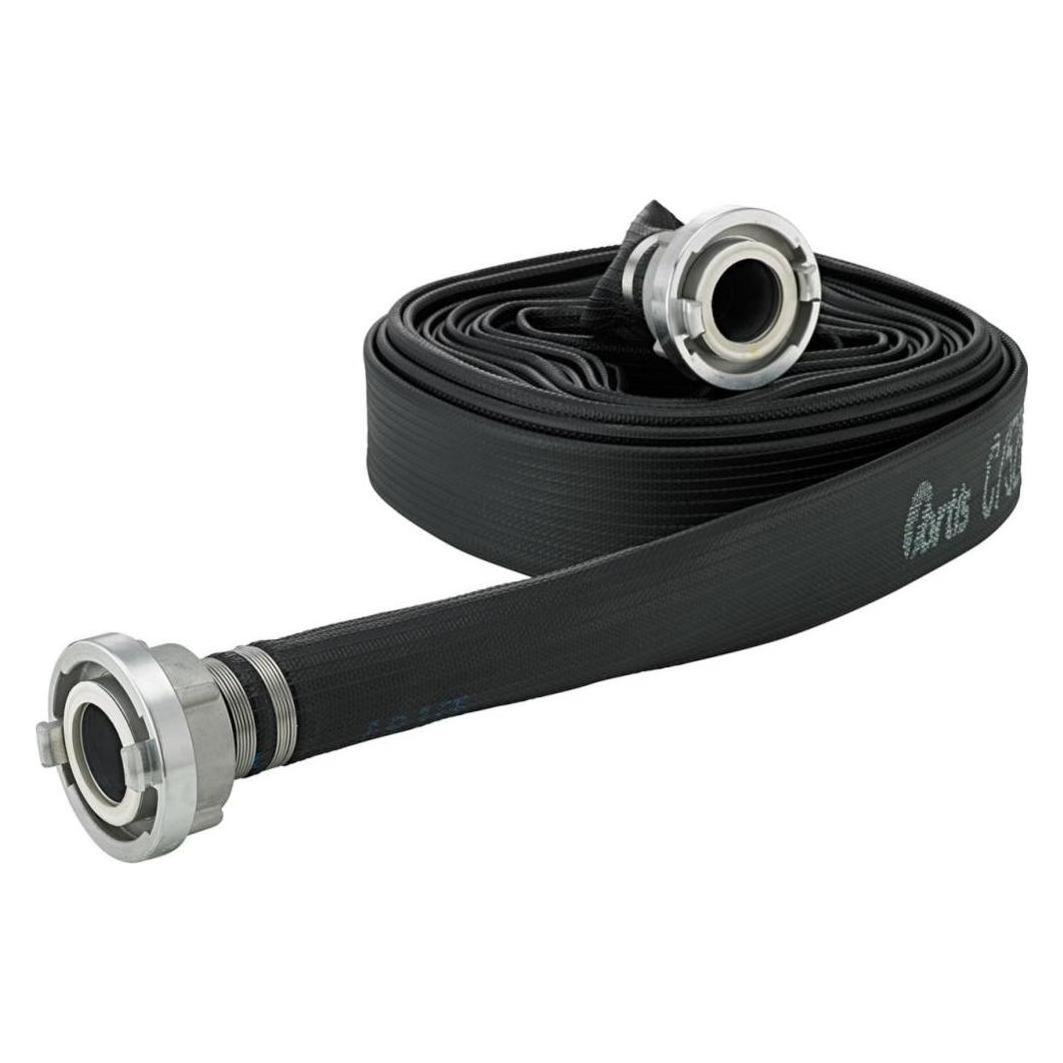 Magni Mehrzweckflachschlauch gummiert, schwarz, C/52mm, STORZ Kupplungen 20m FORTIS (20 m) (4063726008855)