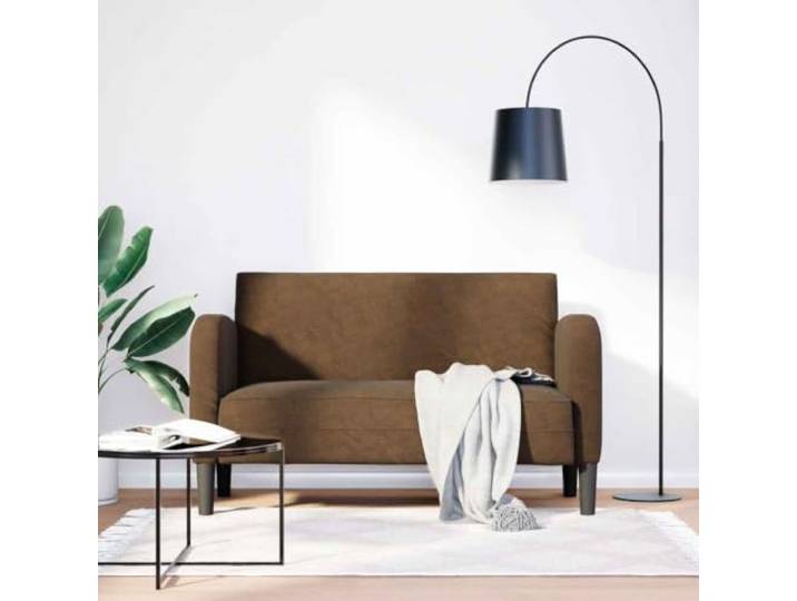 ZQQLVOO Zweisitzer-Sofa Braun 110 cm Kunstleder Stabiler Sperrholzrahmen, Schaumstoff-Feder-Kombination, Pflegeleicht, Schmutzabweisend, Modernes Design