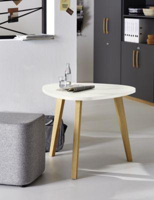 Schäfer Shop Select Beistelltisch Start Off Wood, Ø 850 x H 630 mm, Holz, weiß