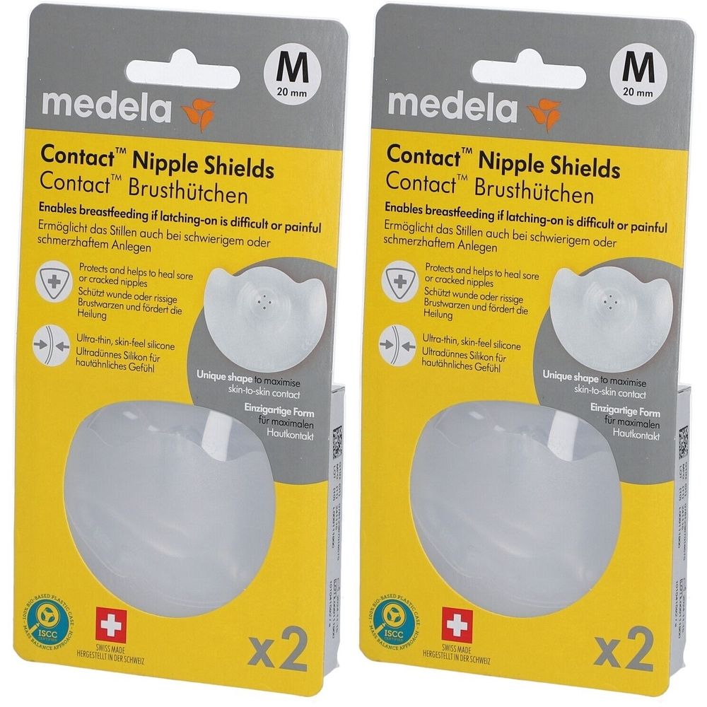 2x Medela Brusthütchen Contact M 2x2 St Brusthütchen, -hauben, -schalen