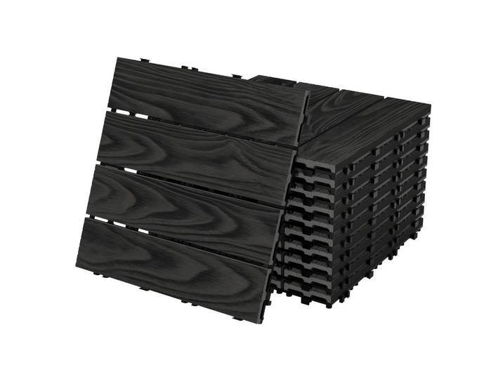 Ml-Design Terrassenfliese Anthrazit 55 Stück, wetterfest-Zonen, Quadratisch, 30x2x30 cm, wetterfest, Teppiche und Böden, Terrassenböden & Balkonböden, Terrassenfliesen
