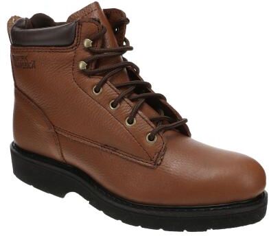"Work America Men's 6"" Brawny Leather Work - 13 Brown Boot D"