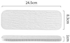 Uplift Essentials Stone Grain Ceramic Sushi & Pastry Serving Tray white