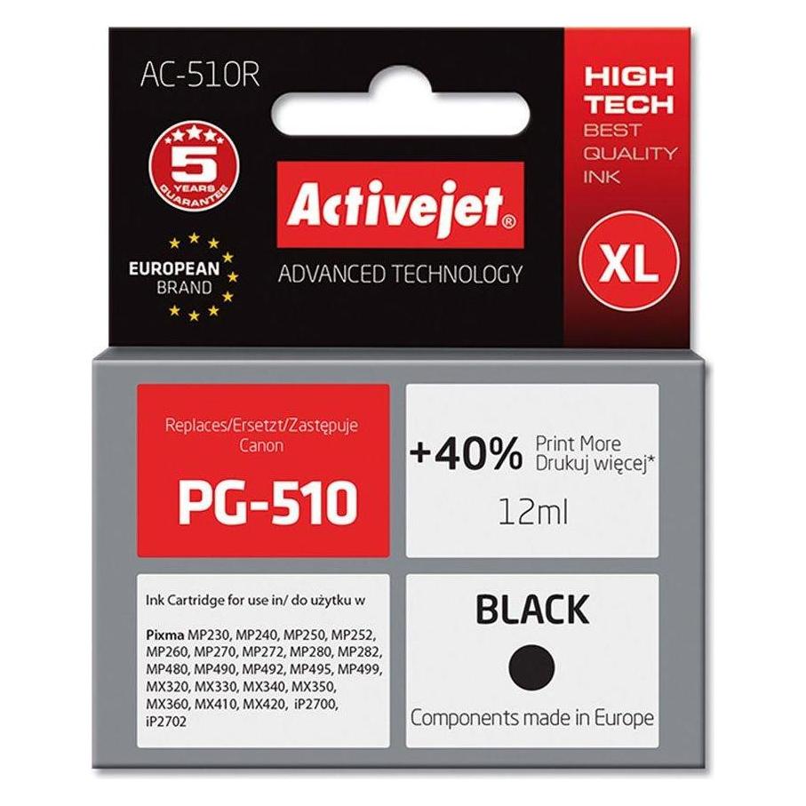 Activejet AC-510R  - Tinte auf Pigmentbasis - Schwarz - Canon - Einzelpackung (BK) (AC-510R)