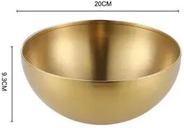 Smart Shopping Spot Korean Style Food Container, Golden Stainless Steel Salad Bowls, Large Capacity Soup Rice Noodle Kitchen Tableware 20cm