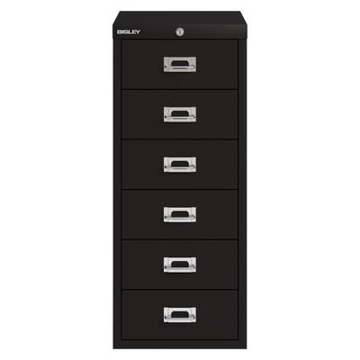 Bisley Multidrawer Schubladenschrank aus Metall abschließbar in schwarz Schrank für Büro Werkstatt und Zuhause Stahlschrank