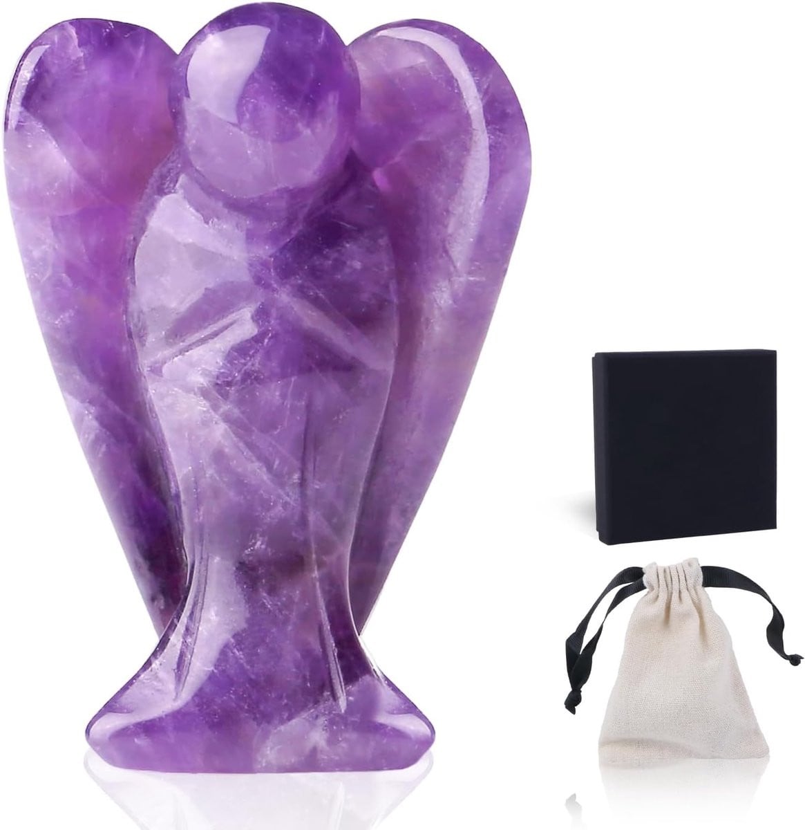 Beschermengel figuur van natuurlijke amethist decoratie 3,8 cm