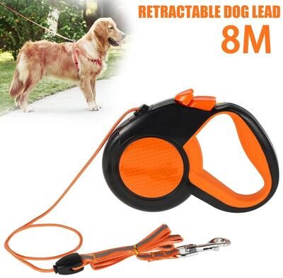 Uplifted Finds 8 M Retractable Heavy Duty Dog Leash With Reflective Tape And Non Slip Handle 8 M Retractable Heavy Duty Dog Leash With Reflective Tape And Non Slip Handle
