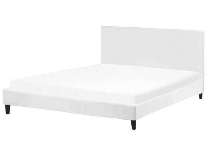 Lit double en tissu blanc 180x200