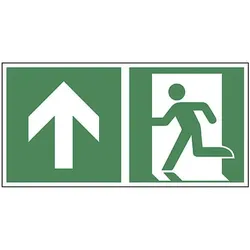 LimarLite Rettungszeichen »Notausgang geradeaus, durch die Tür oder aufwärts [E001]« 30 x, 30x15 cm