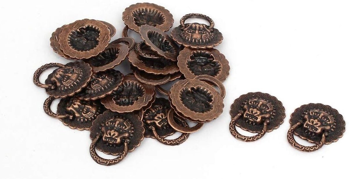 20 stuks Trekhendels Leeuwenkop Ladeknoppen Vintage Design Koperkleur