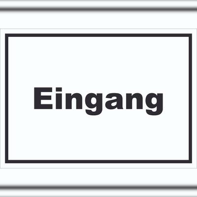 HB-Druck Eingang Schild mit Text Zugang Eintritt waagerecht A4 Rückseite selbstklebend