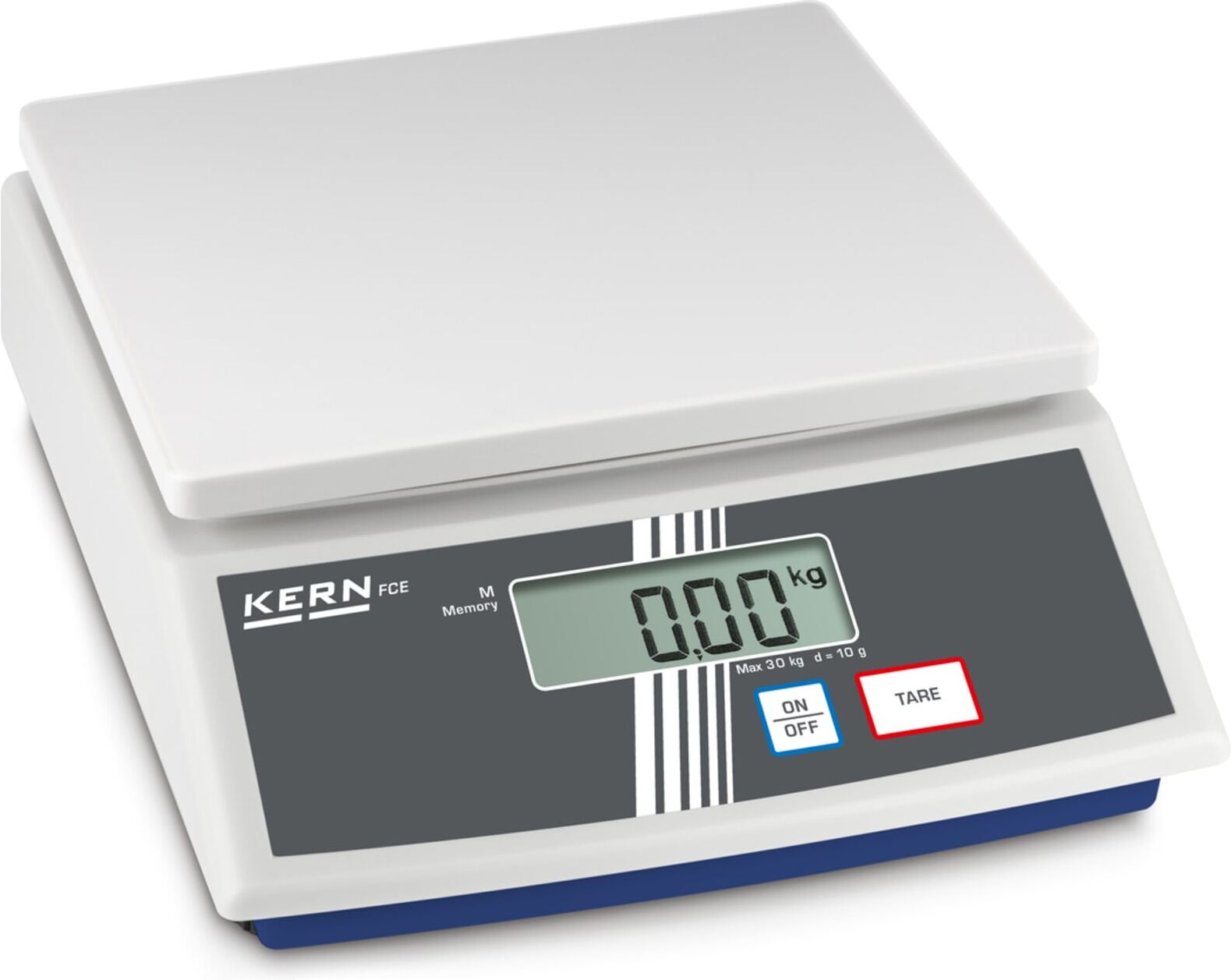 Kern Tischwaage FCE 30K10N+C kalibriert, Wägebereich 30000 g, Ablesbarkeit 10 g ; KERN & Sohn)