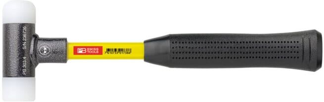 PB Swiss Tools Maillet anti-rebond avec embouts en nylon Manche en Superglas,⌀ tête du maillet: 22 mm (303.1)