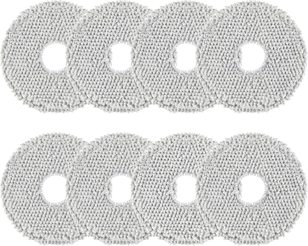 INF Wiederverwendbare waschbare Mikrofaser-Wischtücher 8er-Pack für Saugroboter, kompatibel mit Ecovacs Deebot X2/T20/T20e/T50