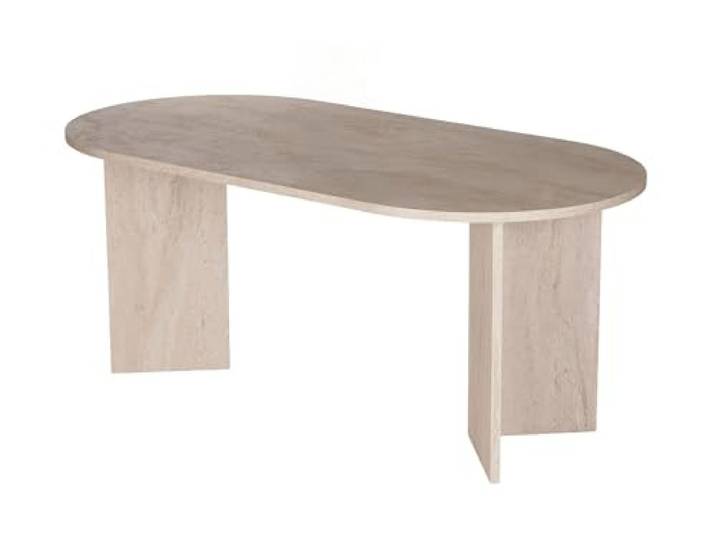 Eleganter Esstisch, Travertine-Farbe, 180 x 75 x 89,5 cm 100% melaminbeschichtete Spanplatte, 25 mm Stärke perfekt für Moderne Essbereiche