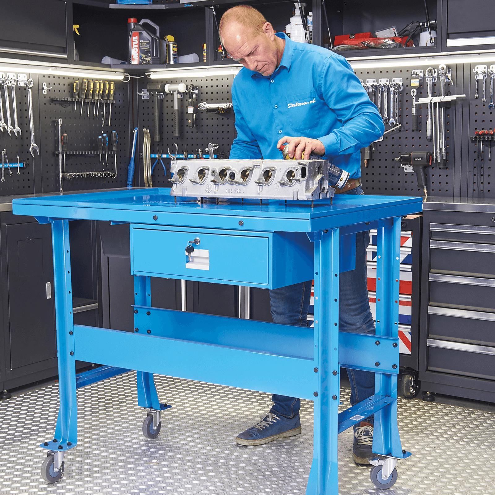 Datona Montagetafel verrijdbaar - blauw