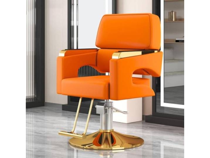 Dalumian Friseurstuhl/Barber-Stuhl, Styling-Stuhl für Friseure Metallgestell, hochelastischer Schaumstoff & PU-Leder, um 360° drehbar, höhenverstellbar(B)