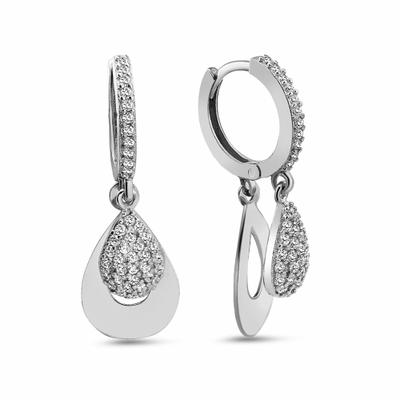 Paar Ohrhänger DKENIZ "925/- Sterling Silber Eleganz Ohrring", silber (silber, weiß), Ohrringe, Damen, one-size, Silber 925 (Sterlingsilber)