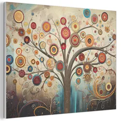 AKUSTIKBILD Baum - Baum des Lebens - Farbe Wandbild Wohnzimmer 100x70 cm
