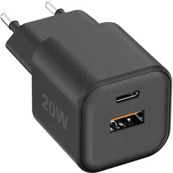 FONTASTIC 263859 - USB-Ladegerät, 20W, 1x USB-C (PD), 1x USB-A,