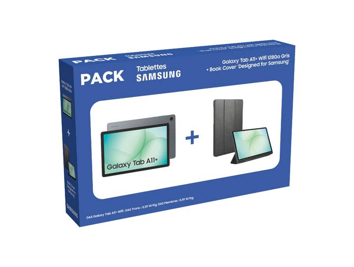 Pack tablette tactile A11+ 11'' 128 Go + coque à rabat SAMSUNG