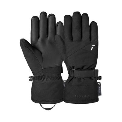 Skihandschuhe REUSCH "Alena R-TEX XT", Damen, Gr. 8,5, schwarz, silberfarben, 87% Polyester, 11% Lederimitat, 2% Elasthan, unifarben, Handschuhe, mit wasser- und winddichter Eigenschaft