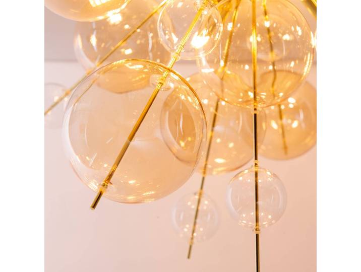 Näve Deckenlampe Explosion, dimmbar, creme / amber, für Wohn- / Esszimmer, Glas, Deckenlampe