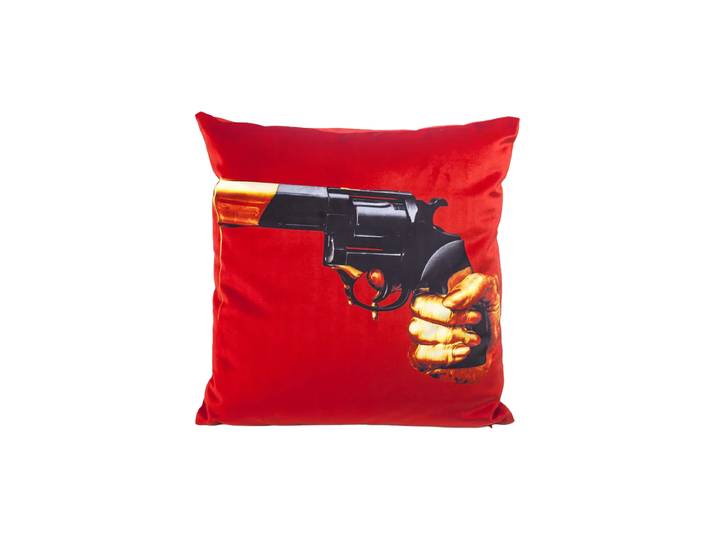 Design Kissen „Toiletpaper Revolver“ Samt Multicolor Seletti