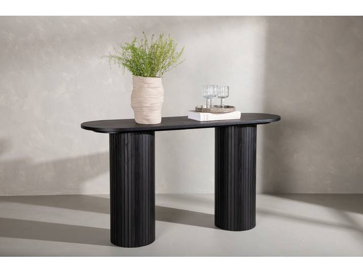 Beistelltisch Lina – in drei Farben mit Rippendetails - Hellbraun - Luxusbetten24