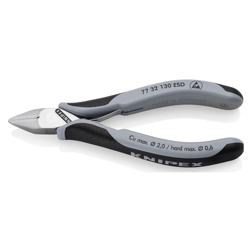 Knipex 77 32 130 ESD Elektronik-Seitenschneider ESD mit Mehrkomponenten-Hüllen 130 mm (130 mm) (77 32 130 ESD)