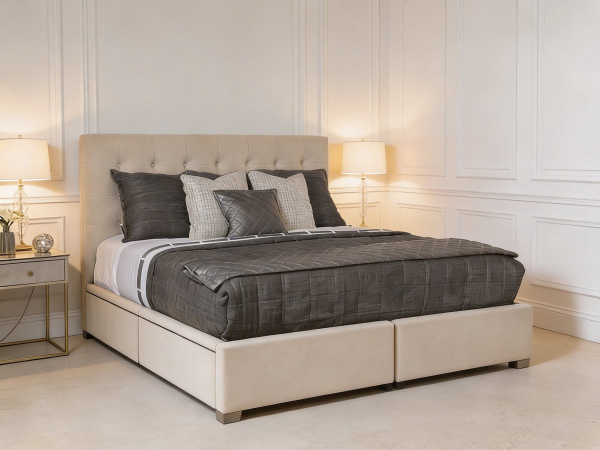 Montréva Boxspring Beige – Luxe Hotelbed met Elegant Design – B/D: 160 x 200 cm
