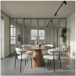 Esstisch Oganto Rund Ø120 cm - Moderner Holztisch für 4 Personen, Natur