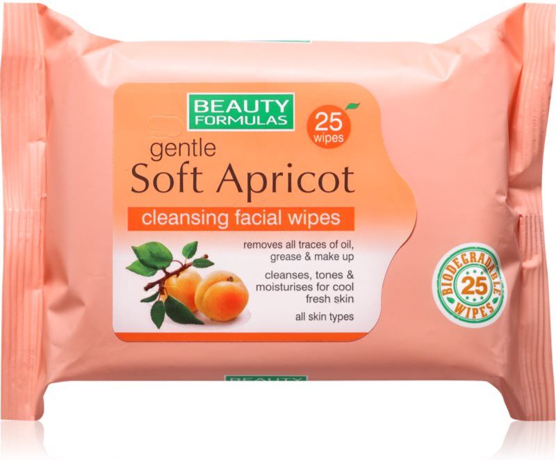 Beauty Formulas Apricot wet cleansing wipes 25 pc