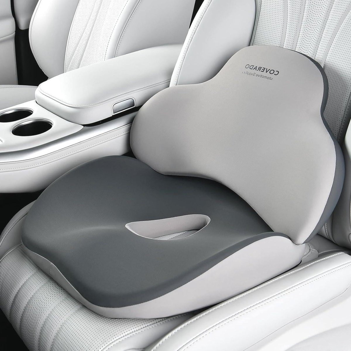 Ergonomisch Zeetkussen en Lumbale Ondersteuning voor Auto en Kantoor, Geheugen Schuim Kussen voor Rugpijn en Comfortabel Zitten