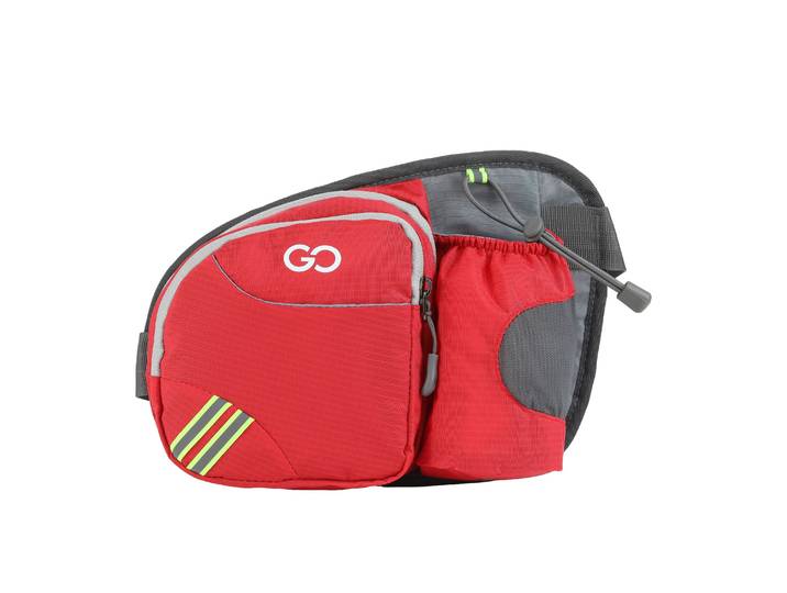 Bauchtasche AQUARUN mit Flaschenhalter rot/grau