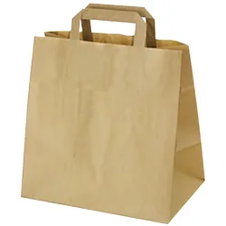 250x Papiertragetaschen, braun, 32+21x33cm