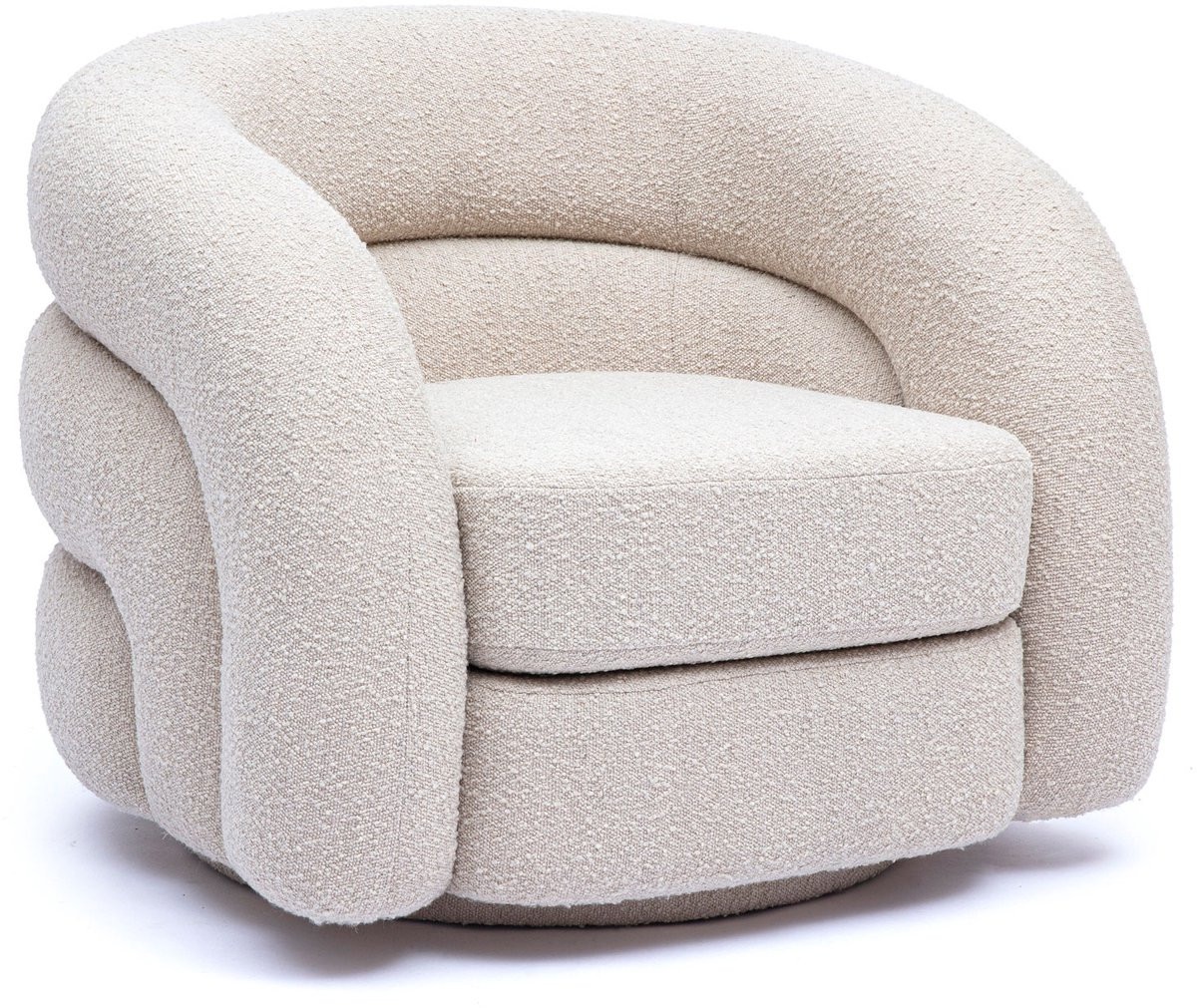 Home67 Fauteuil Momo Beige - Draaibare Design Fauteuil in Scandinavische Stijl