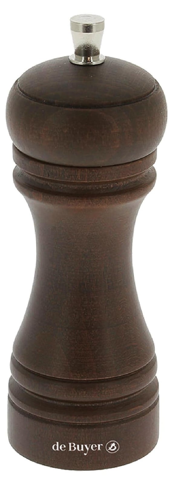 Dripio Pfeffermühle Java, donker, 14 cm, hout, handmatig, met staal maalwerk