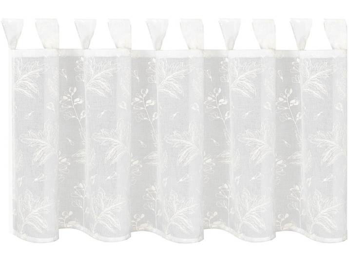 Scheibengardine GERSTER Imke Gr. 1, weiss (sanftes weiß, weiß), B:145cm H:50cm, Wirkware, Polyester, Gardinen, Scheibengardine, Schlaufen