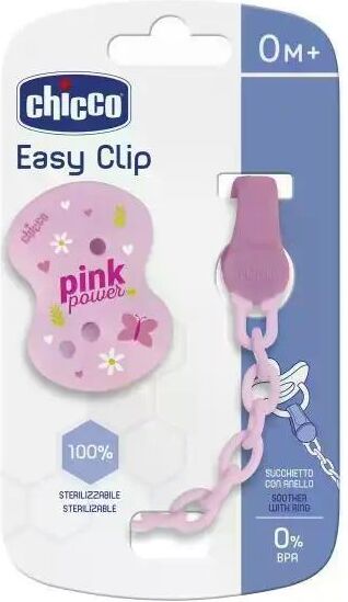 Porta succhietto Chicco 00040852300000 Easy clip con catenella Rosa