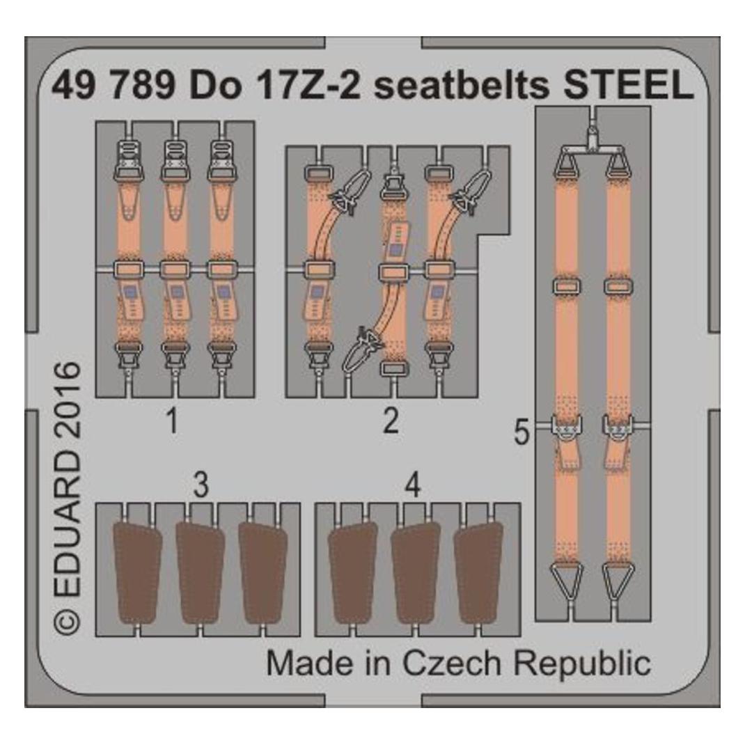 Eduard Do 17Z-2 seatbelts STEEL for ICM (49789)