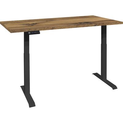 Schreibtisch MÄUSBACHER "Big System Office", schwarz (schwarz matt, plankeneiche, schwarz matt, plankeneiche), B:160cm, Tische, Schreibtisch, Breite 160 cm, elektrisch höhenverstellbar