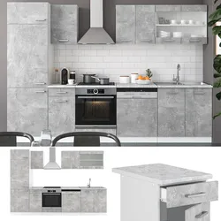 VICCO KÜCHE R-LINE 300 CM KÜCHENZEILE KÜCHENBLOCK EINBAUKÜCHE BETON OHNE ARBEITSPLATTEN