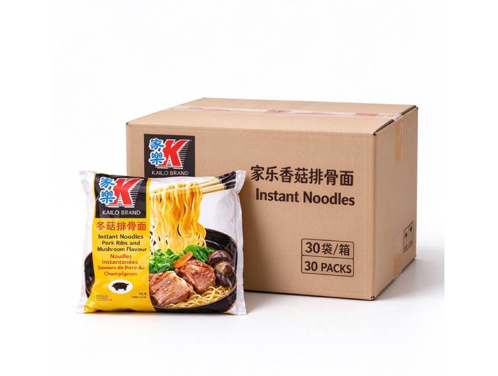 KAILO Nouilles instantanées saveur travers de porc au champignon 30 × 85 g