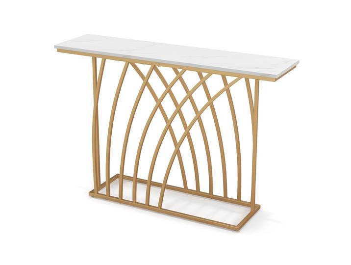 Table console meuble polyvalent doré 120 x 30 x 80 cm