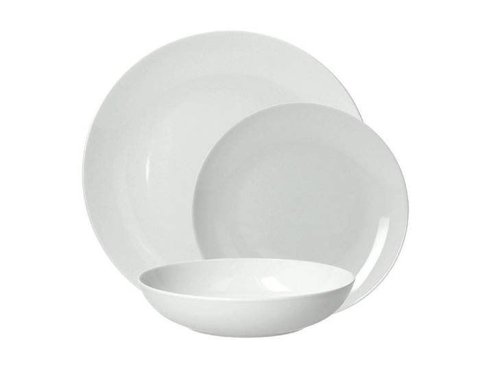 Geschirr-Set Tognana Bianco 18-teilig , weiss (weiß), 18, Porzellan, Geschirr-Sets, Geschirr-Set, Spülmaschinenfest, Mikrowellenfest