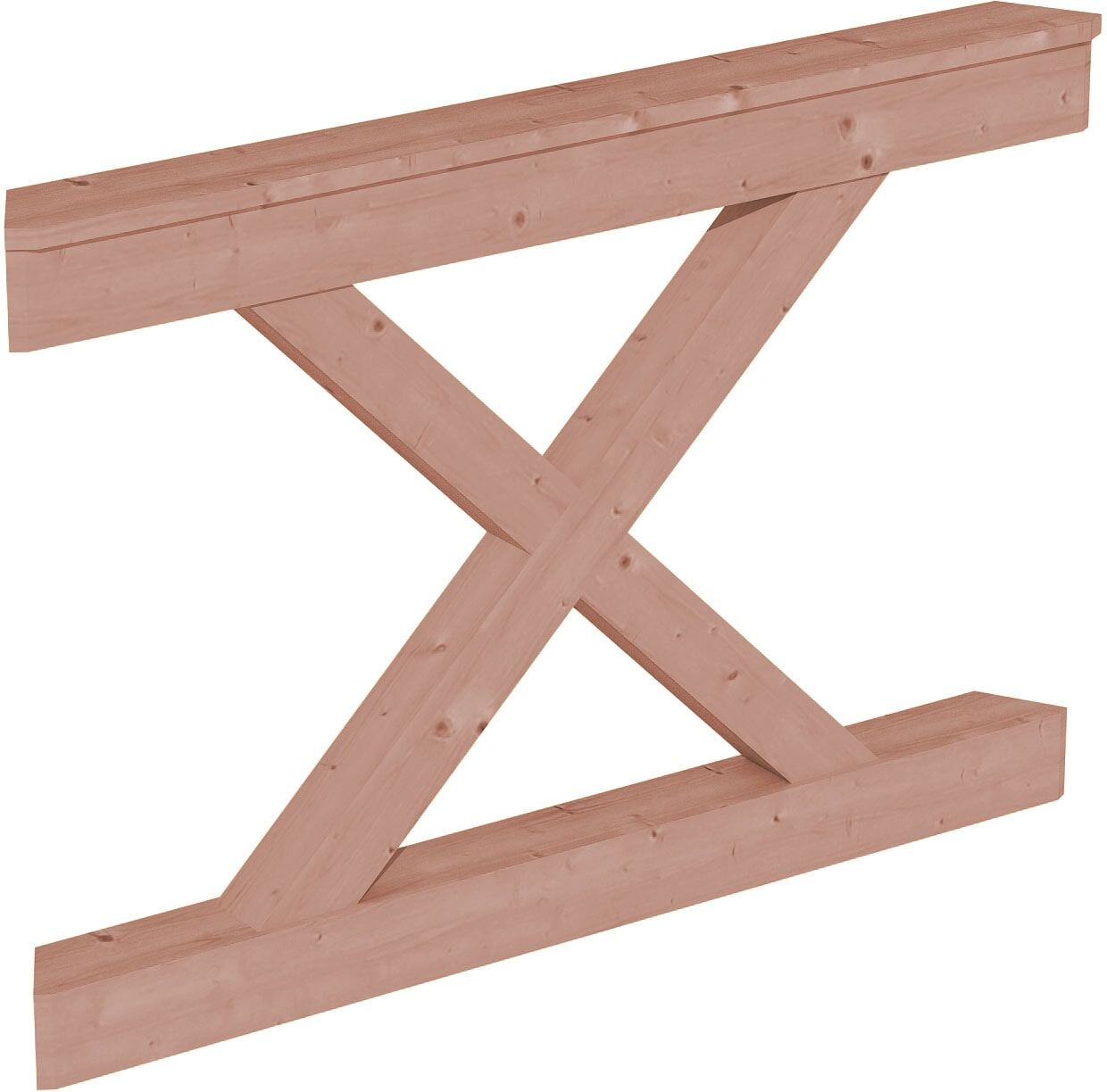 Brüstungsgeländer SKANHOLZ "Andreaskreuz", braun (natur), H:84cm L:120cm, Geländer