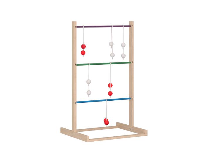 Wurfspiel Holz Leitergolf mit 6 Bola-Wurfkugeln 60 x 50 x 100 cm natur/bunt
