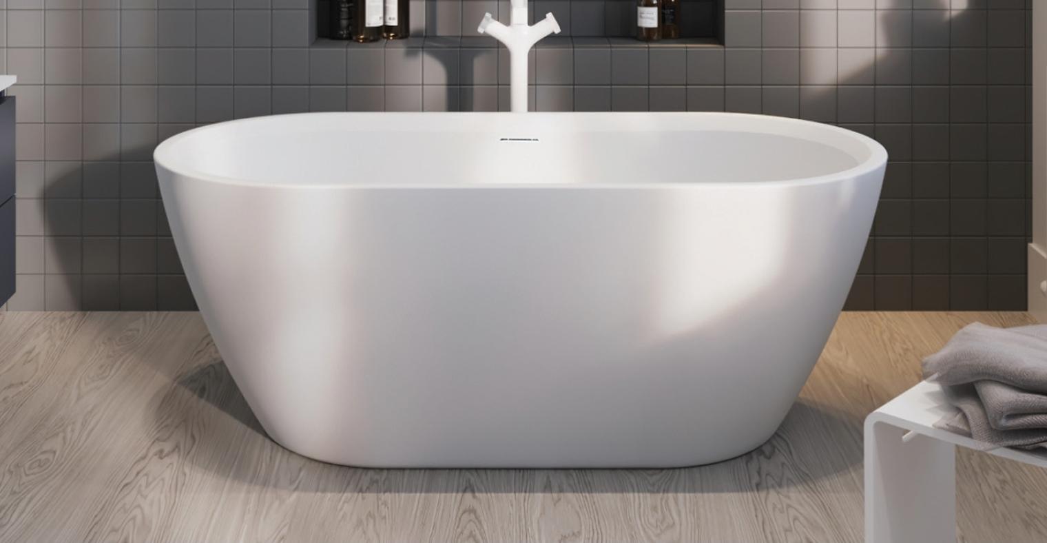 RIHO Inspire freistehende Badewanne, 160x75x59cm, 176 Liter, optional mit Riho Fall, B091001005